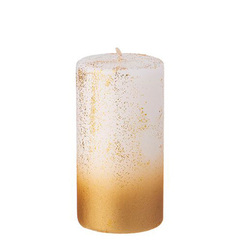 Свеча столбик 5x10см Garda Decor белая с золотом