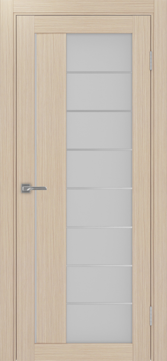 Дверь межкомнатная Оптима Порте Турин 524.22 АСС молдинг SC, цвет беленый дуб, экошпон, стекло мателюкс