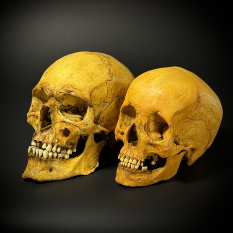 Череп человека мужской + череп человека женский (анатомические модели)