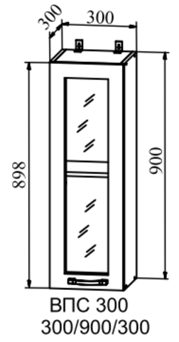 Кухня Олива шкаф верхний стекло высокий 300