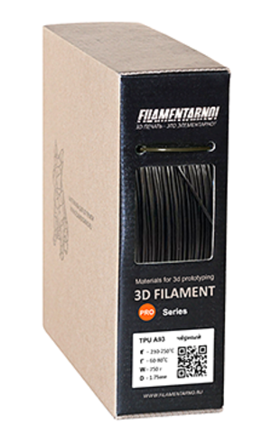 Пластик Filamentarno! Pro TPU A93 черный. 750 гр.