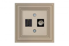 Розетка HDMI TV кремовая омбре LIREGUS RETRO