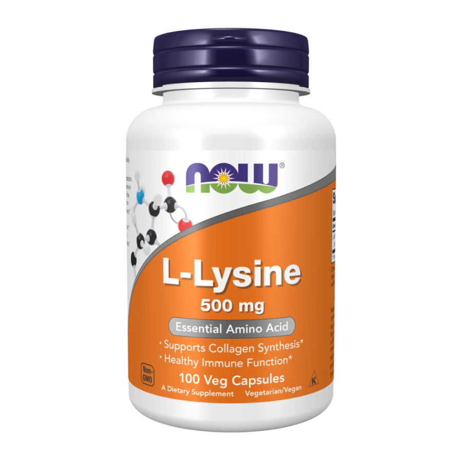L-лизин 500 мг, L-Lysine 500 mg, Now Foods, 100 вегетарианских капсул 1