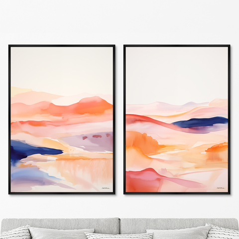 ArtNoMore - Набор из 2-х репродукций картин на холсте Landscape collection, Spilled ​​colors, 2024г.