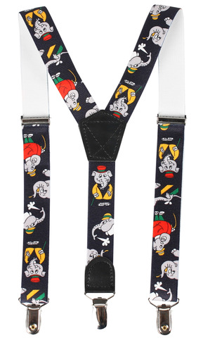 Черные подтяжки со слониками Imperator