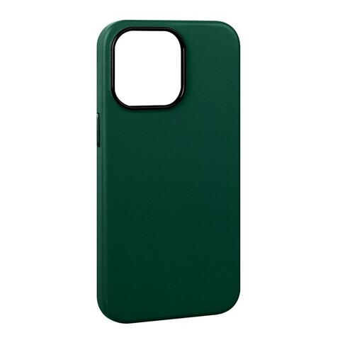 Чехол из натуральной кожи с магнитом (MagSafe) K-Doo Mag Noble Collection для iPhone 13 Pro (6.1") 2021 (Темно-зеленый)