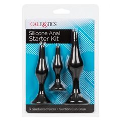 Набор черных силиконовых анальных пробок Silicone Anal Starter Kit - 