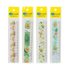 
          Линейка Basir пластиковая, серия "Авокадо", с рисунком авокадо на корпусе, 15 см