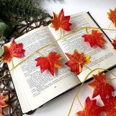 Кленовые листья, осенние искусственные, лиана 2,35 метра, листья около 6,5*7 см, набор 6 шт.