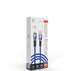 Кабель для зарядки BY Графика iP, 2.4А, 1м, синий