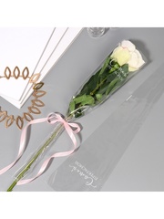 Пакет-конус для цветов, Прозрачный, «Самой прекрасной», 45*12*4 см, 10 шт.