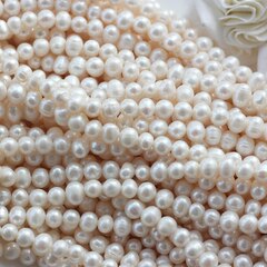 Жемчуг натуральный речной, круглый, 7-8 мм, 1 нить, Ж011