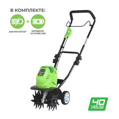 Культиватор Greenworks G40TLK4 40V аккумуляторный с АКБ 4 А/ч и ЗУ