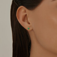 3020511 - Серьги-гвоздики из золота с 585 пробы изумрудами