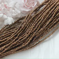 Гематин гематит, граненый рондель, 3*2 мм, шоколада, 1 нить, ГМ102