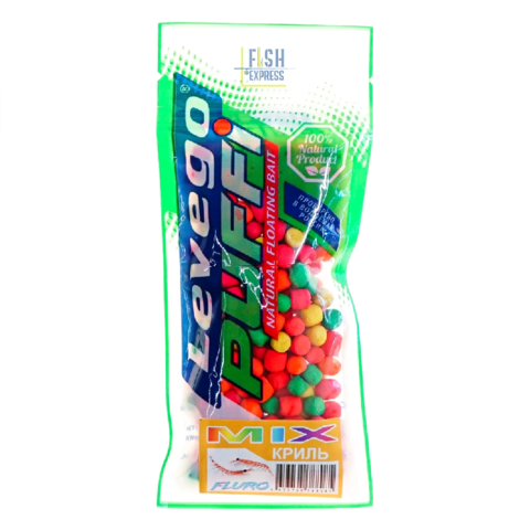 Воздушное тесто Levego Puffi ТУТТИ-ФРУТТИ 15гр, цвет Fluo MIX, размер mini (4-6мм) заказ от 10 шт.