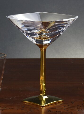 Бокал-креманка 17см Cre Art Piper c покрытием золотом 24К