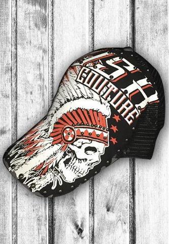 Rush Couture | Бейсболка мужская NATIVE WARRIOR BLACK ORANGE HAT RC190 левый бок