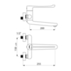 Delabie 2641S Механический настенный смеситель с последов-м открытием, излив пов.и фикс Д.200, станд. крепл.