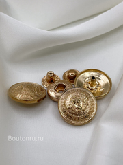 Установочные кнопки  Бмн. Герб золото / комплект с шляпкой и кнопками 20 мм
