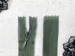 Молнии потайные, L 33 см, хаки