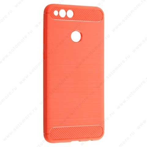 Накладка Carbon 360 силиконовая для Huawei Honor 7X красный