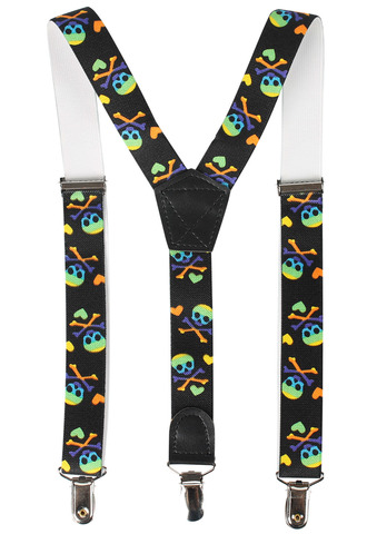 Черные подтяжки с черепами Imperator