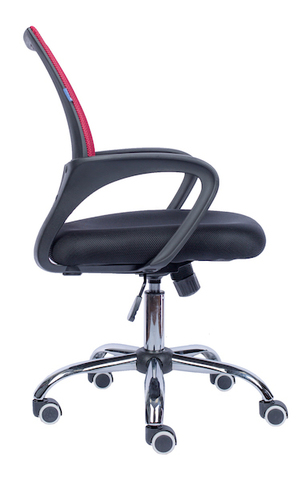 Кресло для персонала Everprof EP 696 сетка красный 100*43*50 Хромированная сталь ТопГан - механизм качания с возможностью фиксации кресла в рабочем положении