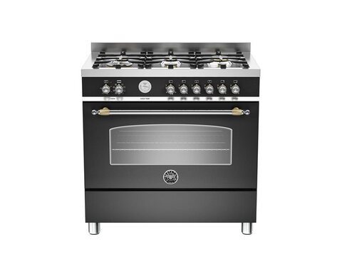 Варочный центр Bertazzoni, 6 конфорок, электрический духовой шкаф, 90 см Черный матовый