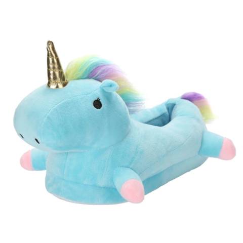 Тапки Единороги с головой голубые