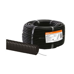 Труба гофрированная ПНД легкая Tdm Electric, с зондом, d 16 мм, 100 м, черная