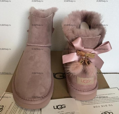 Женские угги с лентами UGG Bailey Bow 2 Mini Dast