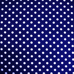 Ткань плательная Кашибо белый горох на синем, d 1,2 см