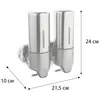 Fixsen FX-31012A-2 Fixsen HOTEL FX-31012A-2 Дозатор для жидкого мыла настенный 0,5л., двойной, пластик, серый-хром