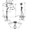 Душевая система внешнего монтажа с термостатом 121,2 см с верхней лейкой 23,6х23,6 см Hansgrohe Raindance Select S 27115000