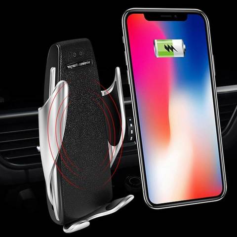 АВТОМОБИЛЬНЫЙ ДЕРЖАТЕЛЬ ДЛЯ СМАРТФОНА С ФУНКЦИЕЙ БЕСПРОВОДНОЙ ЗАРЯДКИ Smart Sensor Car Wireless Charger (gold) золотистый