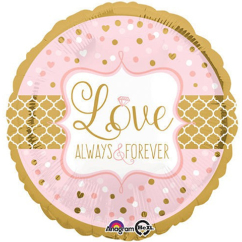 Круг, Love (горошек розово-золотой)