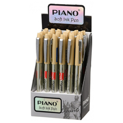 
          Ручка шариковая, масляная, Piano, синие чернила, серия "Elegant", бежевый корпус, 24 шт