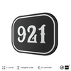 Номерок на дверь квартиры 921, для кабинета, офиса, шильдик 9 х 7 см, черный, Айдентика Технолоджи