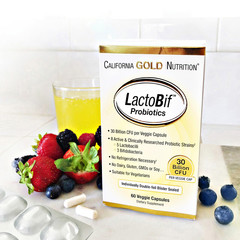 California Gold Nutrition, LactoBif Probiotic, пробиотики, 30 млрд КОЕ, 60 растительных капсул