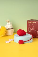 Красное виброяйцо Magic Motion Sundae - 