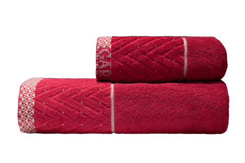 Полотенце 70x140 Garda Decor Орсетто бордовое