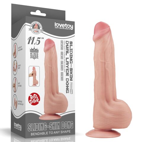 Телесный фаллоимитатор 11.5 King Sized Sliding Skin Dual Layer Dong - 29 см. - Lovetoy LV317051