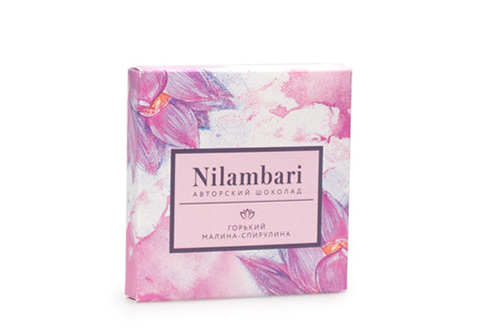 Шоколад горький малина-спирулина Nilambari, 65г
