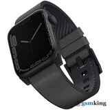 Uniq STRADEN Waterproof Leather/Silicone Strap for Apple Watch 42|44|45mm Gray