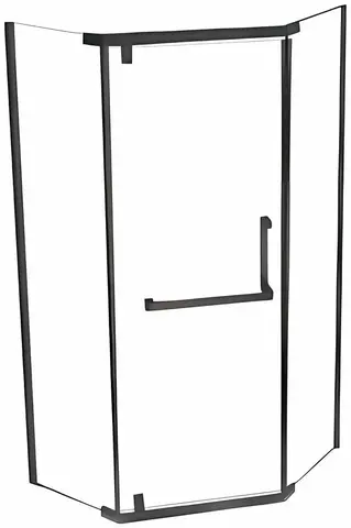 Душевая ограждение APPOLO AP94-9B-V прозрачное стекло 6 мм, черный профиль, 90*90*200 см