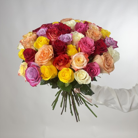 Букет 51 роза микс Эквадор