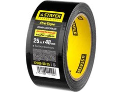 STAYER 48 мм, 25 м, черная, армированная лента, Professional (12086-50-25)
