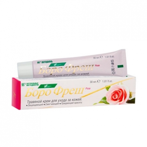 BORO FRESH ROSE Herbal Skin Cream, Ayurvedic Formulations (БОРО ФРЕШ РОЗА Травяной крем для кожи, Аюрведик Формулейшн), 30 мл.