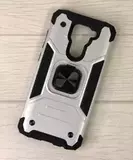 Противоударный чехол Strong Armour Case с кольцом для Xiaomi Redmi Note 9 (Серебро)
